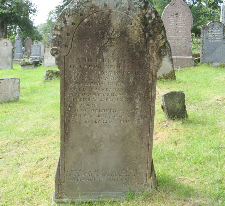 Photo of headstones/Mary MacLennan d1878 hdstn Lochcarron Old